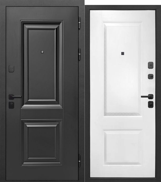 9 см Муар Черный 2 квадрата Белый Клен. Входные двери Е-трейд