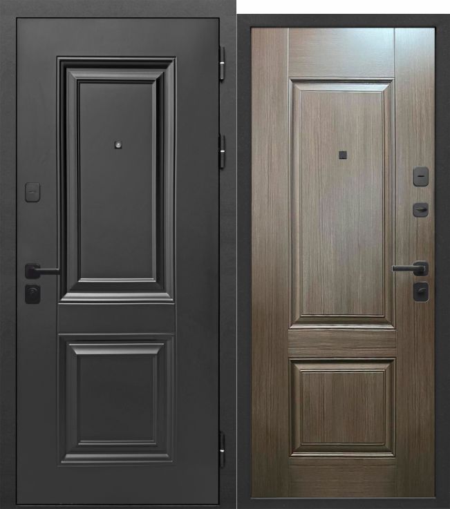 9 см Муар Черный 2 квадрата каштан. Входные двери Е-трейд